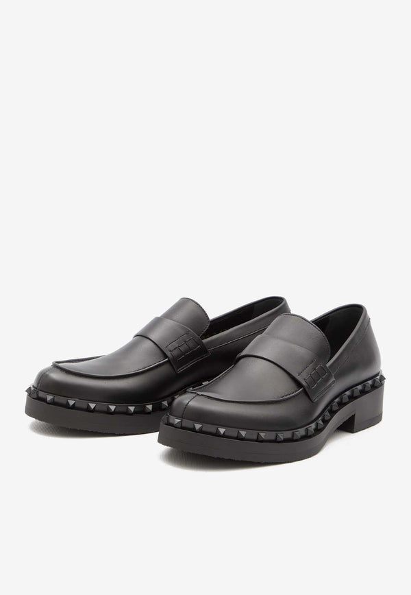 Rockstud M-way Leather Loafers