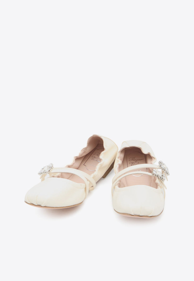 Crystal Embellished Nappa Leather Ballet Flats