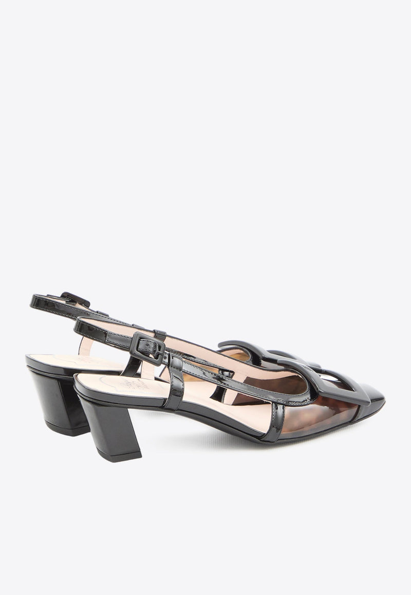 Belle Vivier 45 PVC Slingback Pumps