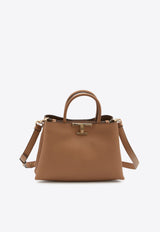 Small T Timeless Top Handle Bag in Grained Leather