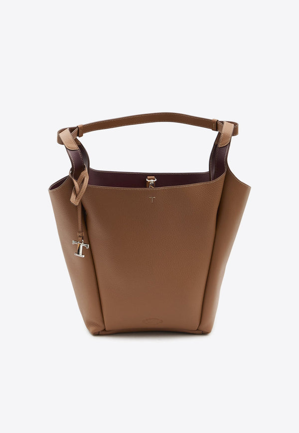 Medium Grained Leather Bucket Bag