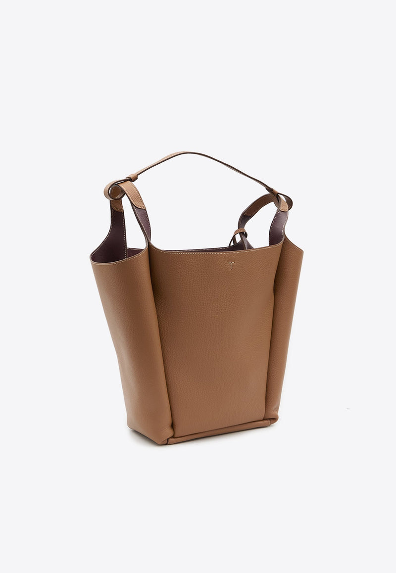 Medium Grained Leather Bucket Bag