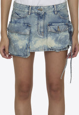 Fay Cargo Denim Mini Skirt