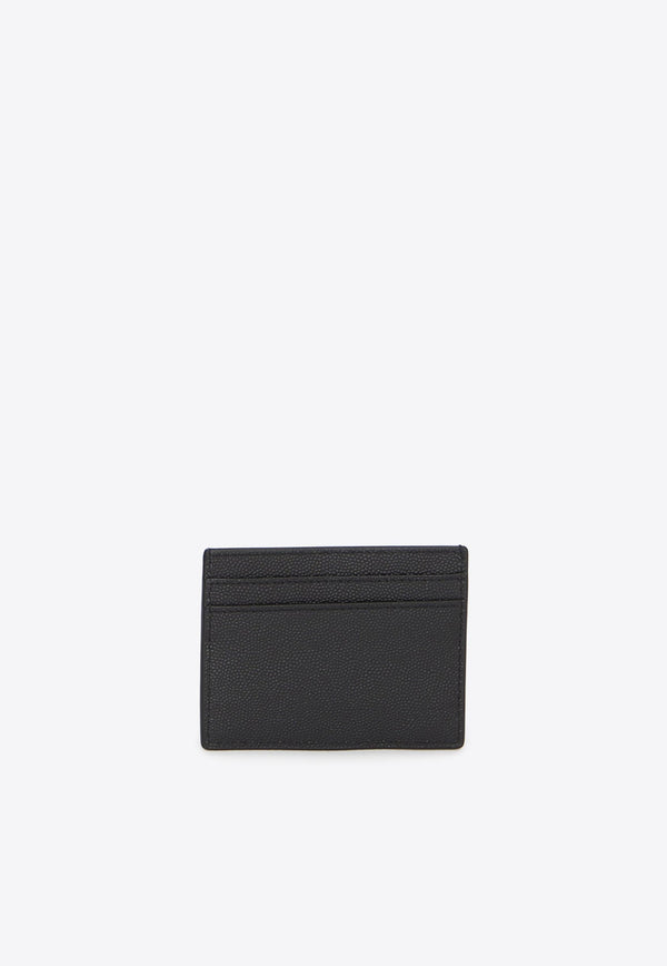 Stamped Logo Cardholder in Grained Leather