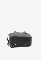 Vita Grained Leather Top Handle Bag