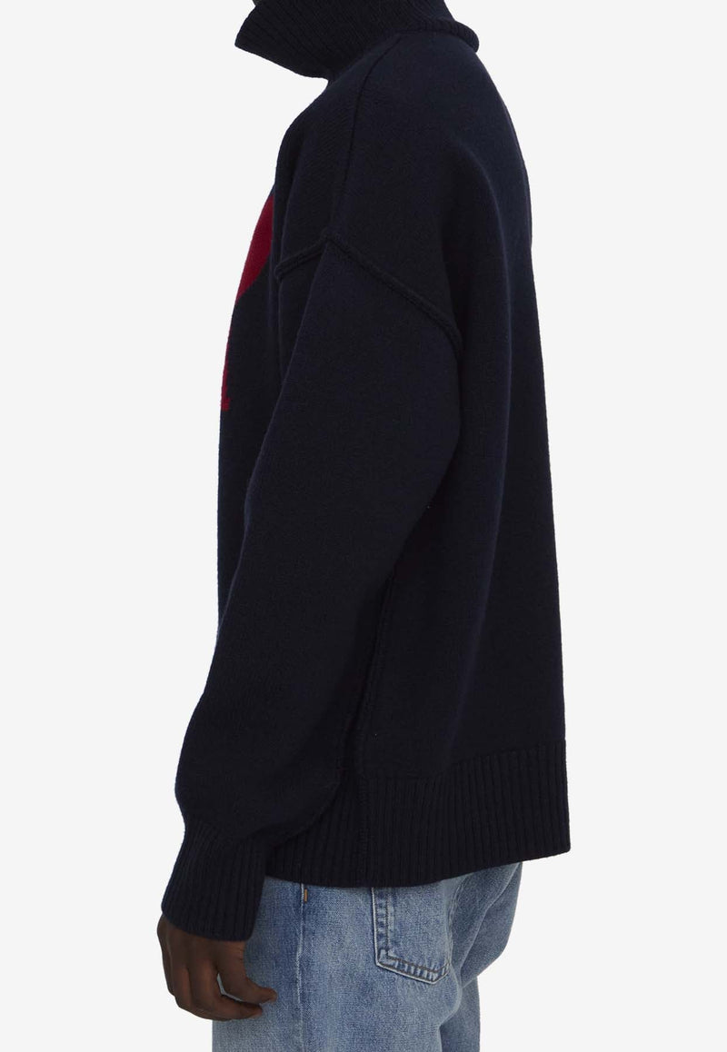 Ami De Coeur Intarsia Knit Turtleneck Sweater