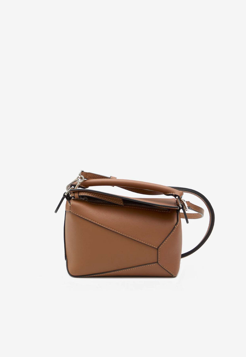 Mini Puzzle Leather Top Handle Bag