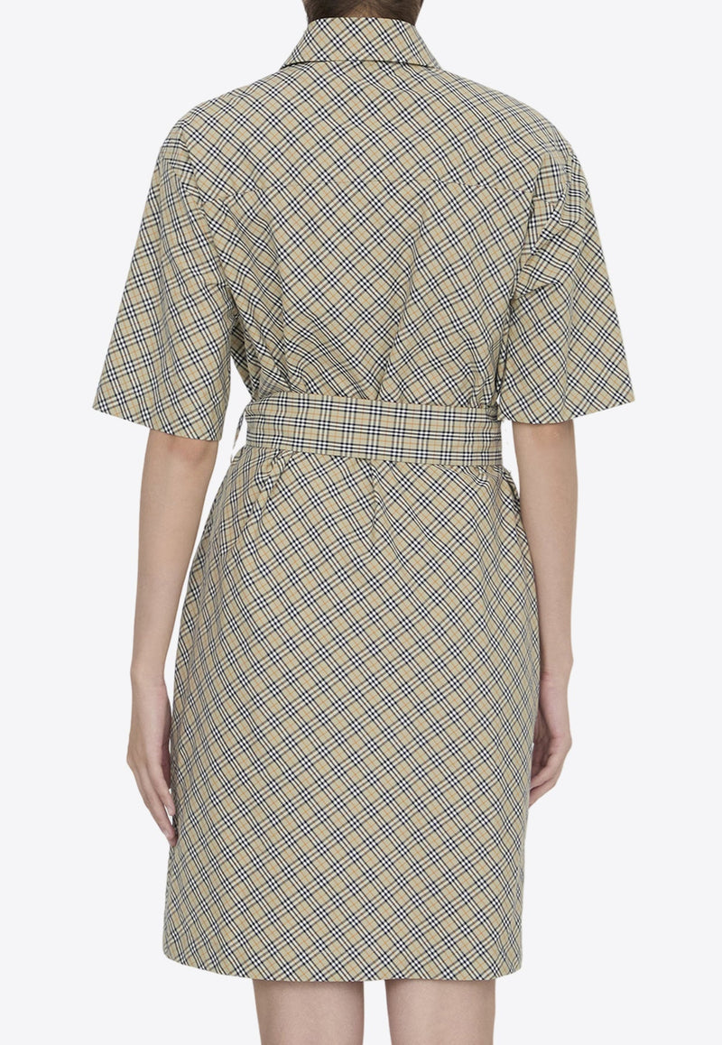 Checked Mini Shirt Dress