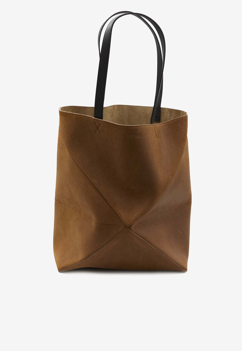 XL Puzzle Fold Suede Tote Bag