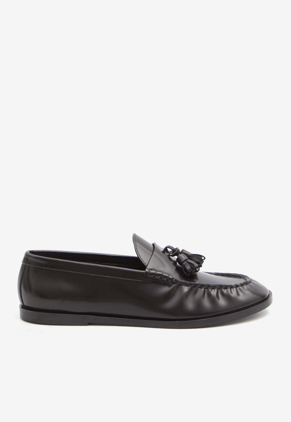 Polished Leather Loafers with Tassels