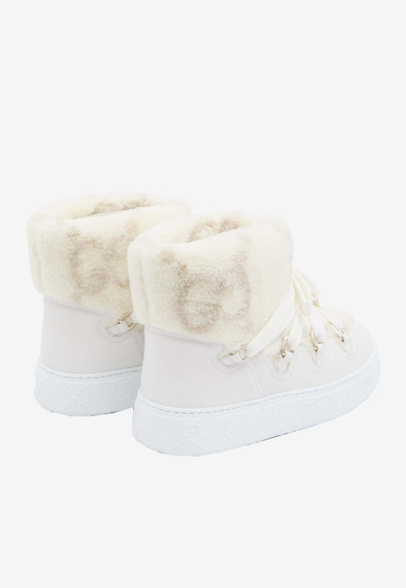 GG Motif Shearling Ankle Boots