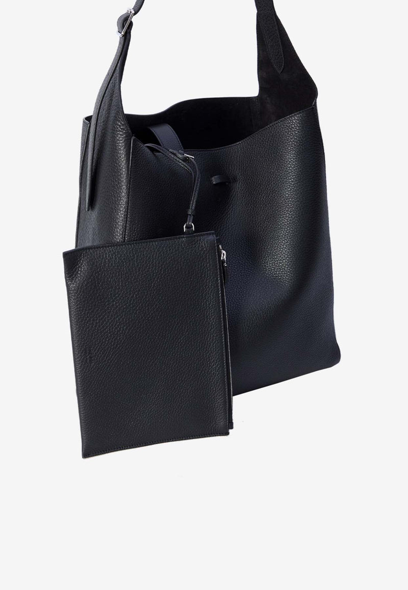 Blake Grained Leather Hobo Bag