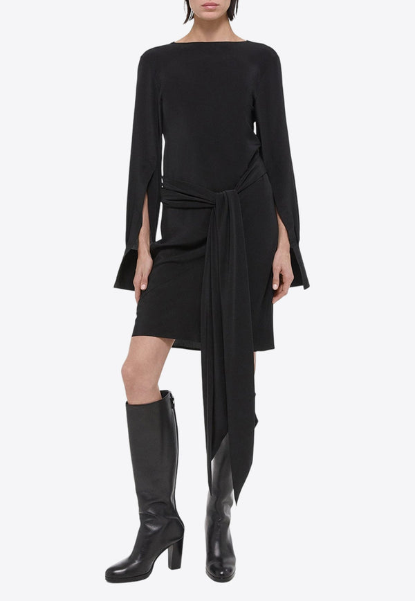 Reversible Scarf Silk Knee-Length Dress