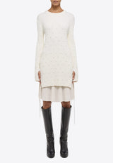Bead Embroidered Sweater Dress