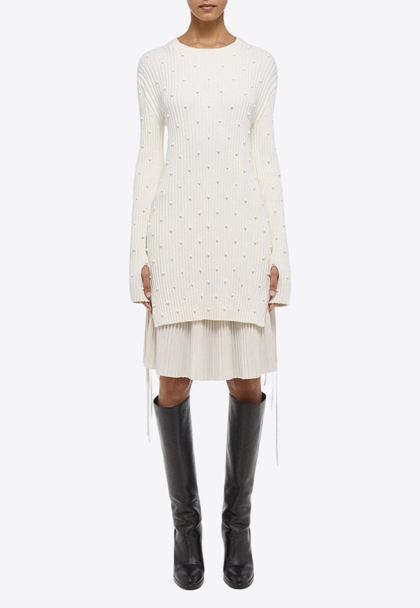 Bead Embroidered Sweater Dress