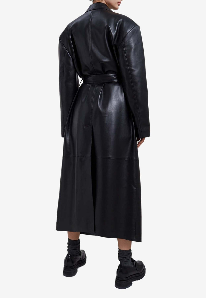 Tina Oversized Faux Leather Trench Coat