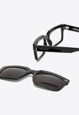 Clip-On Rectangular Sunglasses
