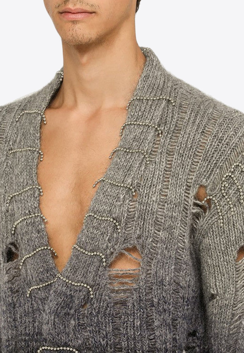 Ripped Knitted Cardigan