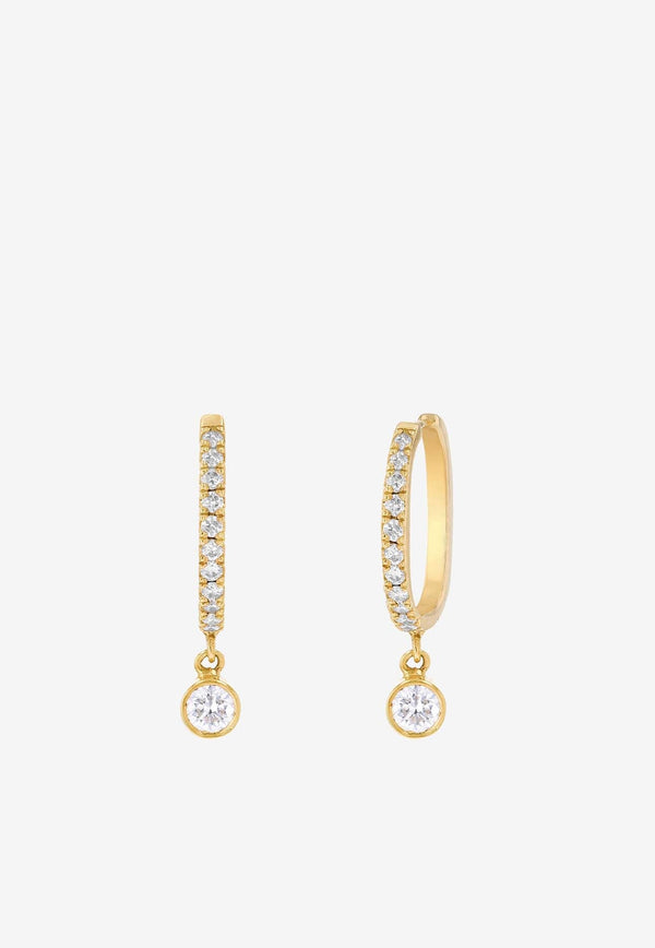 Diamond Droplet Hoop Earrings in 18-karat Yellow Gold