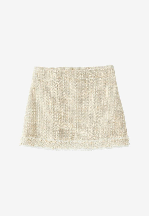 Girls A-line Tweed Mini Skirt