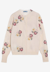 Floral Print Wool Cardigan