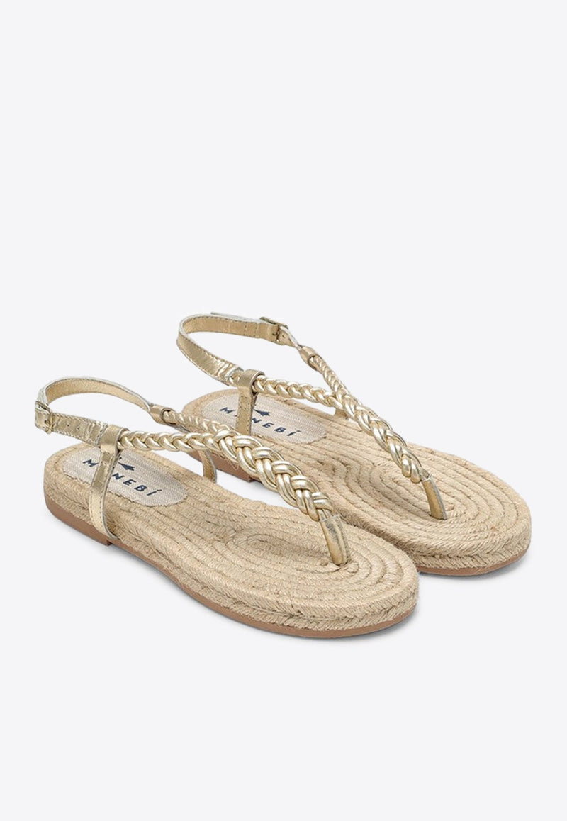 Canyon Metallic Braided Leather Sandals