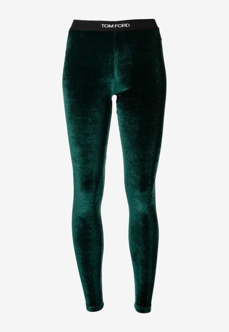 Logo Waistband Leggings in Velvet