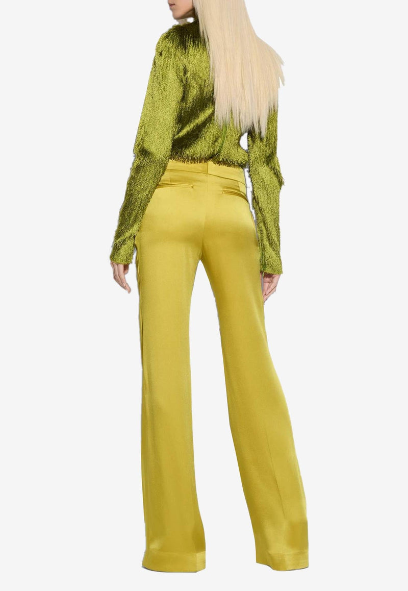 Wide-Leg Satin Pants