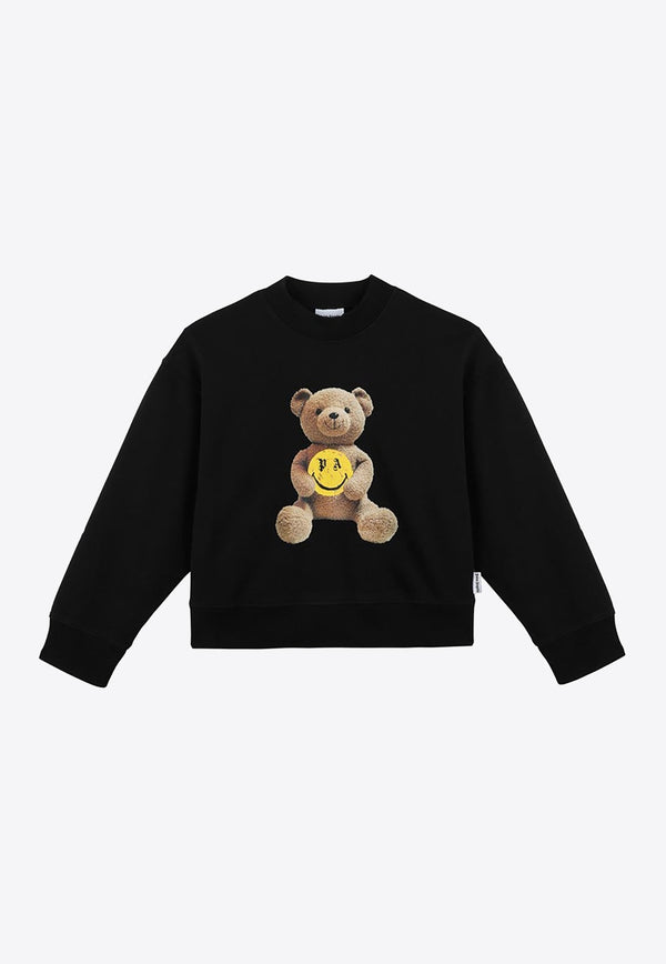 Boys Smiley Bear Print Sweatshirt