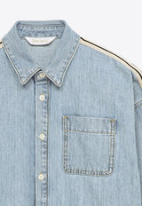 Boys Logo Print Denim Shirt