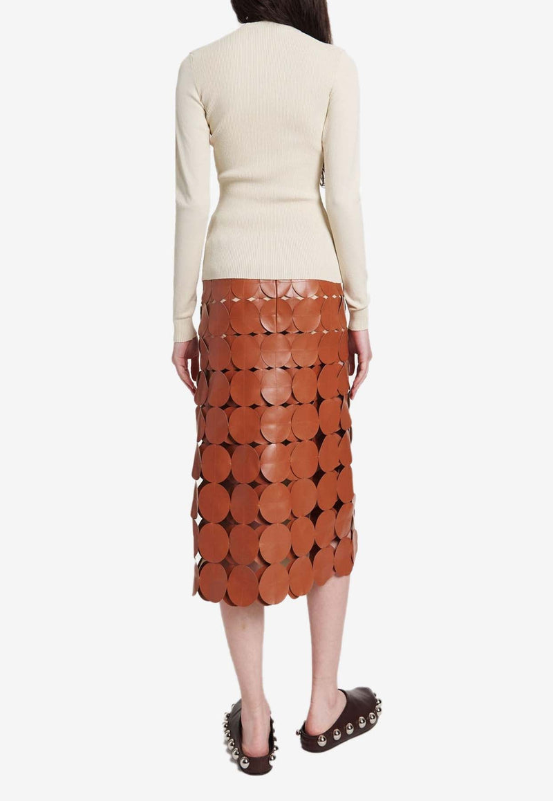 Multi Circle Double-Layered Midi Skirt