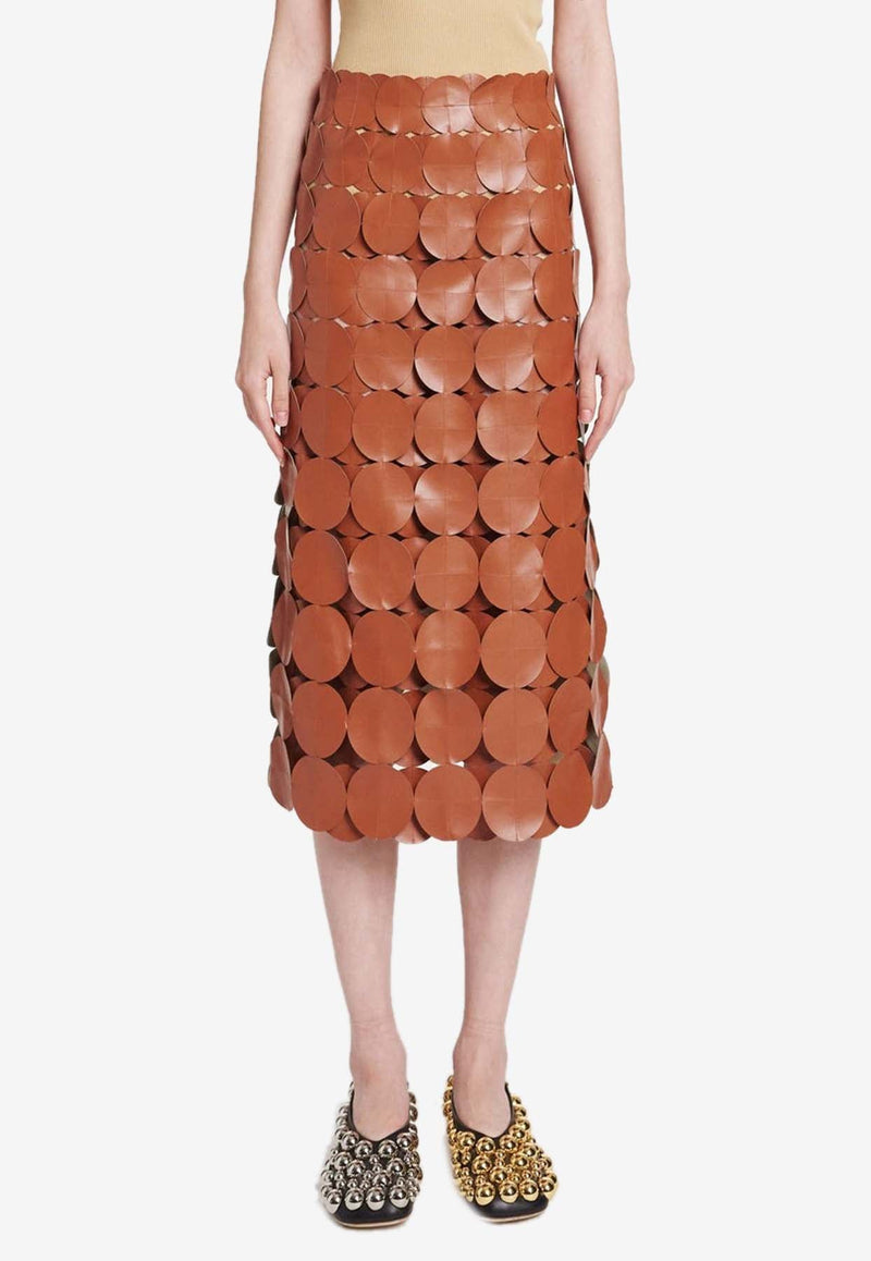 Multi Circle Double-Layered Midi Skirt