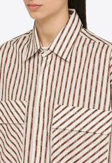 Oversized Long-Sleeved Stripe Shirt