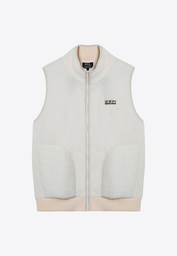 Fleece Zipped Logo Patch Vest