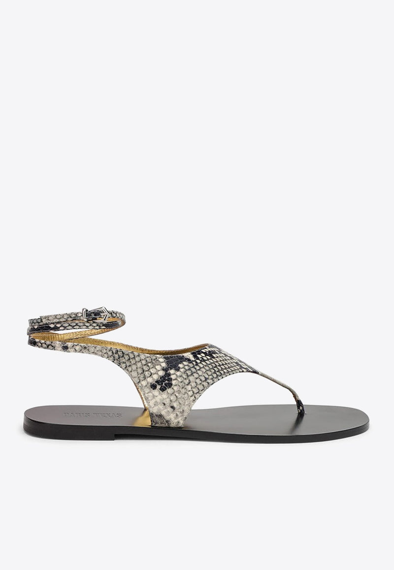Amalfi Elaphe Leather Thong Sandals
