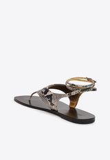 Amalfi Elaphe Leather Thong Sandals
