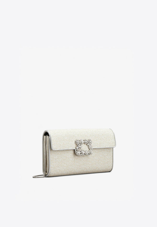 Flower Strass Buckle Clutch Bag