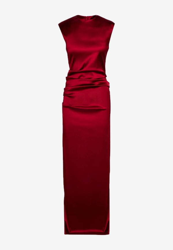 Rea Draped Satin Maxi Dress