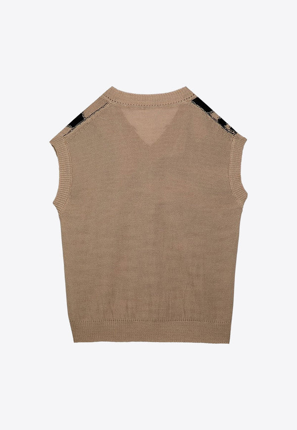 Intarsia Knit Sweater Vest