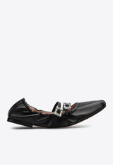 Mary-Jane Nappa Leather Ballet Flats