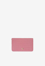 Logo plaque Crossbody Bag in Croc-Embossed Leather