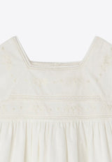 Girls Framboise Lace-Trimmed Dress