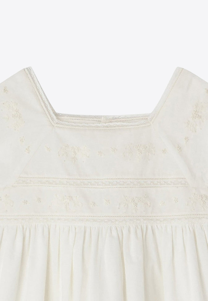 Girls Framboise Lace-Trimmed Dress