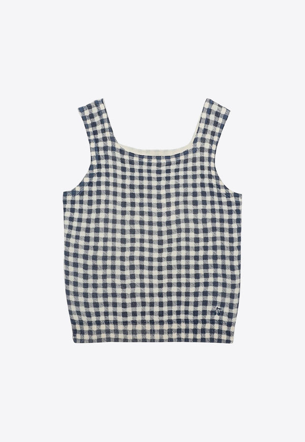 Girls Fabelin Sleeveless Checked Top