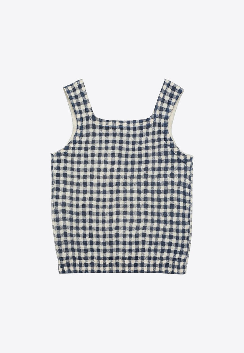 Girls Fabelin Sleeveless Checked Top