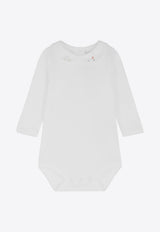 Baby Girls Cygne Embroidered-Collar Onesie