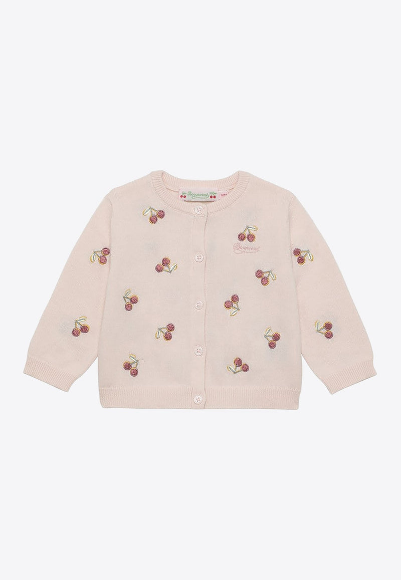 Baby Girls Claudie Cherry Embroidered Cardigan