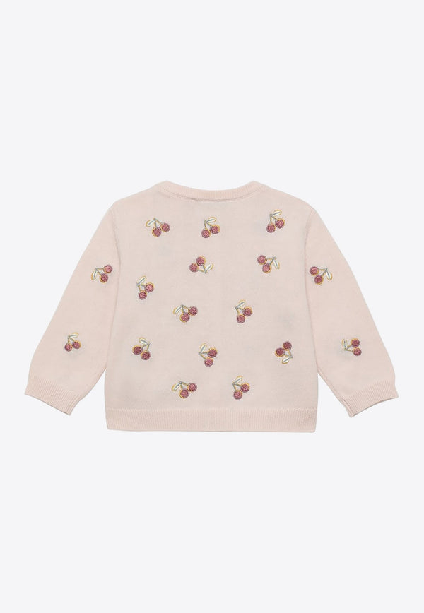 Girls Claudie Cherry Embroidered Cardigan