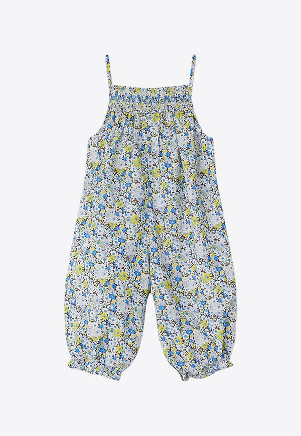 Baby Girls Lilisy Floral Print Dungarees
