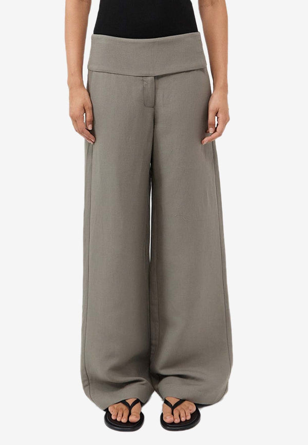 Wide Waistband Wide-Leg Pants